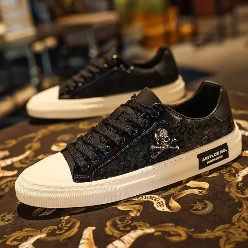 Tinsel Skulls Shoes for Men Casual Shoes Street Flats Skateboard Shoes Fashion Trend Sneakers