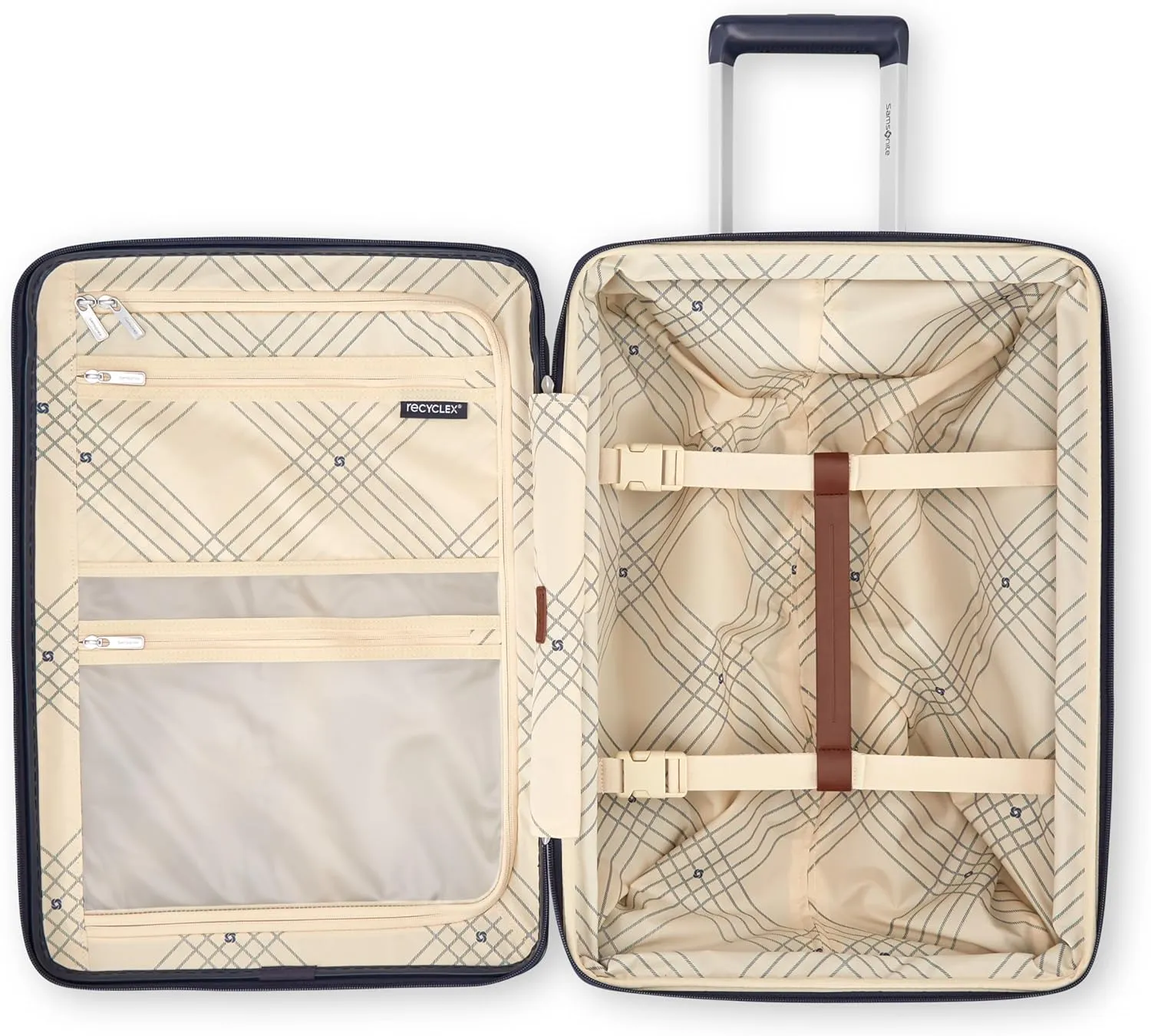 Virtuosa Hardside 21 Inch Carry On Luggage - Airline Approved with 360?? Spinner Wheels, RightHeight? Adjustable Handle - Zippered WetPak? - TSA Lock - Expandable Light Polycarbonate Shell - Navy
