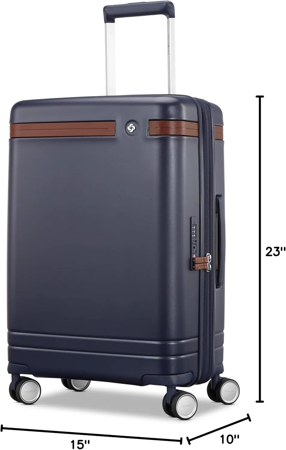 Virtuosa Hardside 21 Inch Carry On Luggage - Airline Approved with 360?? Spinner Wheels, RightHeight? Adjustable Handle - Zippered WetPak? - TSA Lock - Expandable Light Polycarbonate Shell - Navy