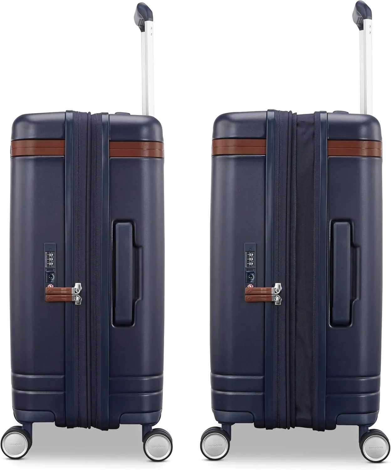 Virtuosa Hardside 21 Inch Carry On Luggage - Airline Approved with 360?? Spinner Wheels, RightHeight? Adjustable Handle - Zippered WetPak? - TSA Lock - Expandable Light Polycarbonate Shell - Navy