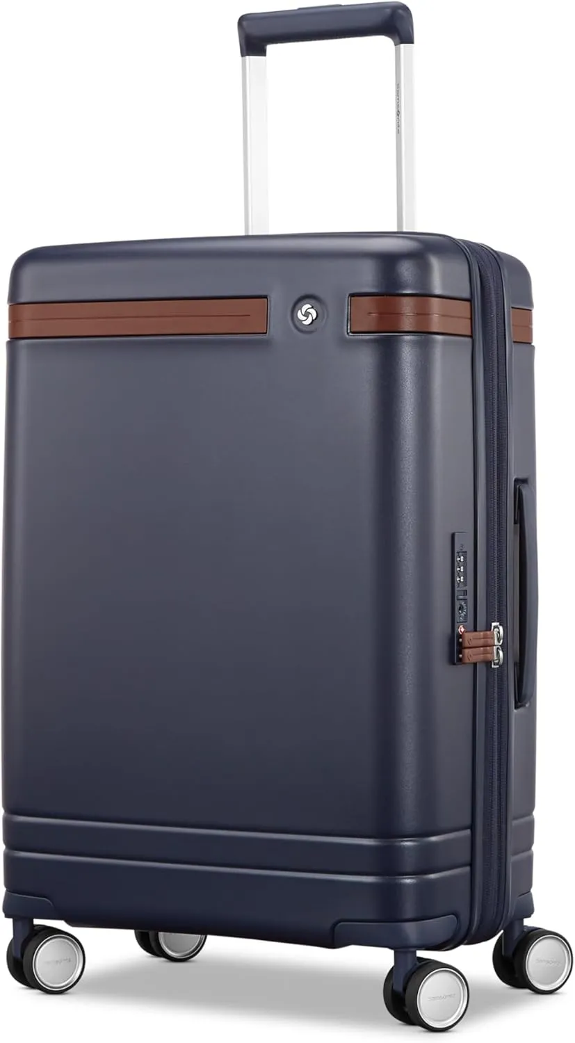 Virtuosa Hardside 21 Inch Carry On Luggage - Airline Approved with 360?? Spinner Wheels, RightHeight? Adjustable Handle - Zippered WetPak? - TSA Lock - Expandable Light Polycarbonate Shell - Navy