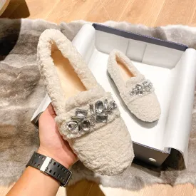 Wear Lamb Wool Lazy Shoes With Cashmere | Brodtica.com