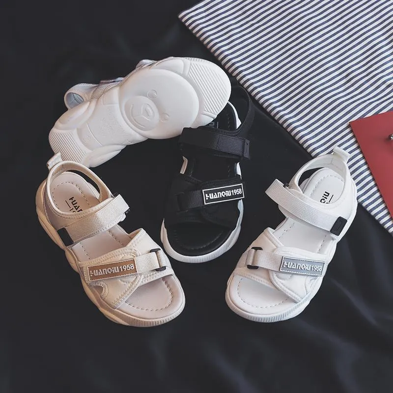 White Outdoor Flat Sandals Female Summer Platform Sports Sandals | Brodtica.com