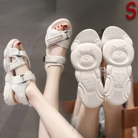 White Outdoor Flat Sandals Female Summer Platform Sports Sandals | Brodtica.com