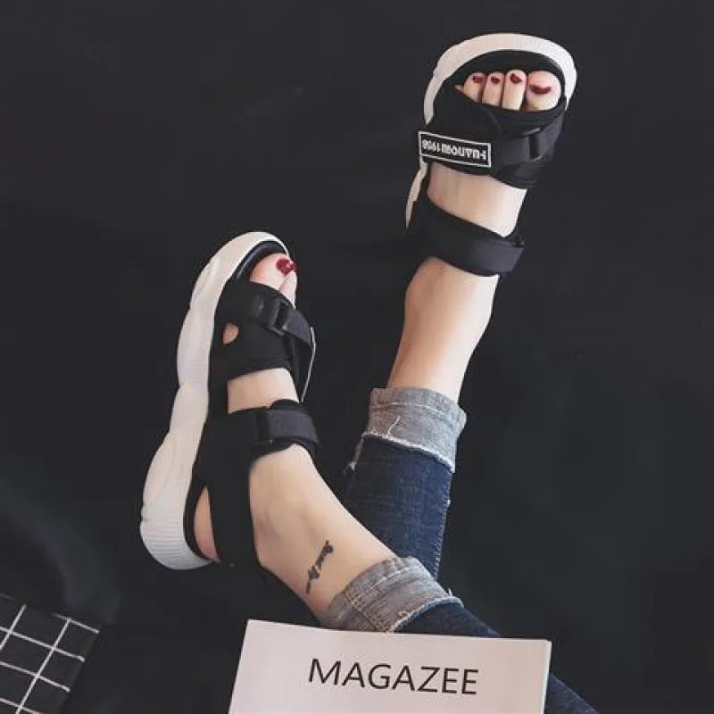 White Outdoor Flat Sandals Female Summer Platform Sports Sandals | Brodtica.com