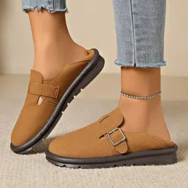 Women's Vintage Slip-on Soft Sole Two-Way Buckle Loafers 70250210C
